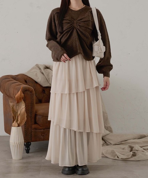 Ambre Neige(アンブルネージュ)の「3Dビックリボンニット/WEB/EC限定商品(ニット/セーター・レディース・アイボリー/チャコールグレー/ダークブラウン・FREE)」の17枚目の写真