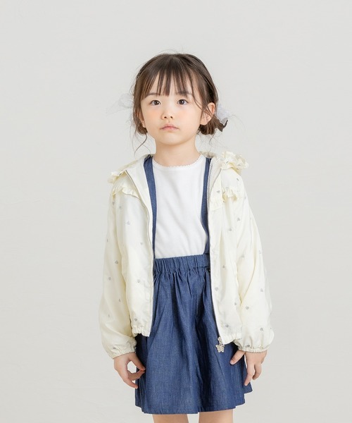 la poche biscuit(ラポシェビスキュイ)の「【通園・通学に♪】ハート総柄ウィンドブレーカー(ナイロンジャケット・キッズ・ネイビー/ピンク/アイボリー・140/130/120/110/100/90/80)」の2枚目の写真