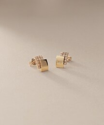COCOSHNIK♡両耳ピアス シルバー フォールディングピアス オーバーラップ（ピアス（両耳