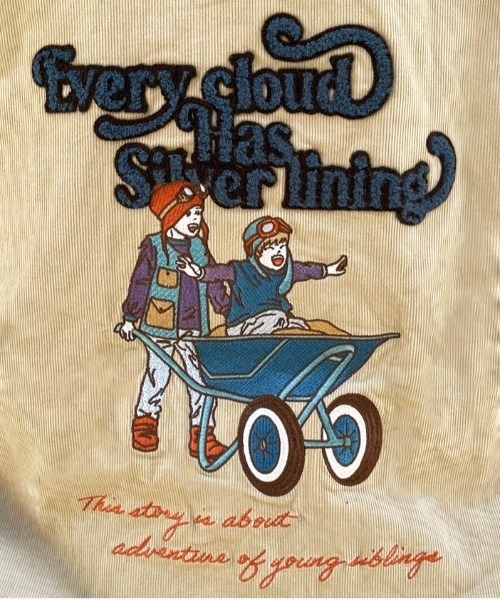 DOUBLE NAME（ダブルネーム）の「コーデュロイBACK刺しゅうシャツワンピース（ワンピース・レディース・ベージュ/ピンク系/ブルー系・FREE）」の13枚目の写真