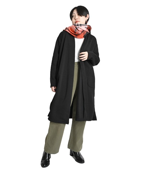 MARAI(マーライ)の「裏起毛トッパーロングカーディガン 長袖(カーディガン/ボレロ・レディース・ブラック/カーキ/ベージュ/チャコール・FREE)」の18枚目の写真
