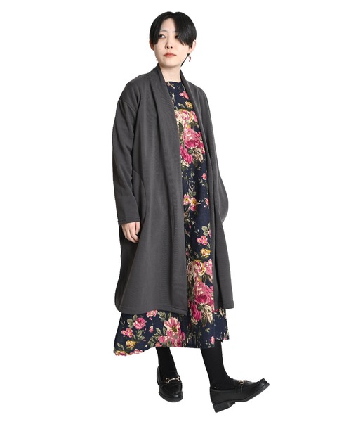 MARAI(マーライ)の「裏起毛トッパーロングカーディガン 長袖(カーディガン/ボレロ・レディース・ブラック/カーキ/ベージュ/チャコール・FREE)」の16枚目の写真