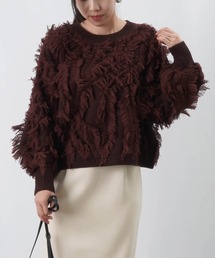 LUCA/LADY LUCK LUCA | LC/LLL フリンジクロップドニット(ニット/セーター)