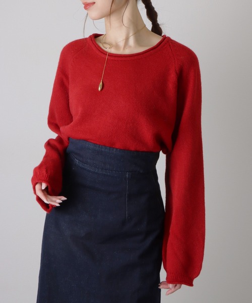 balloon sleeve round neck knit /バルーンスリーブ ニット（ニット