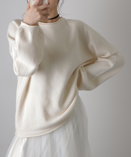 balloon sleeve round neck knit /バルーンスリーブ ニット（ニット