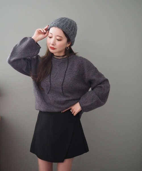 balloon sleeve round neck knit /バルーンスリーブ ニット（ニット