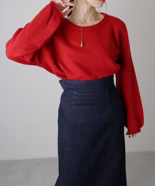 balloon sleeve round neck knit /バルーンスリーブ ニット（ニット