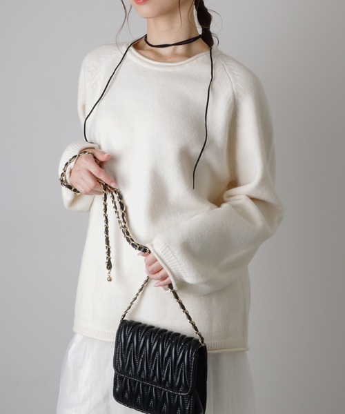 balloon sleeve round neck knit /バルーンスリーブ ニット（ニット