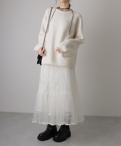 balloon sleeve round neck knit /バルーンスリーブ ニット（ニット