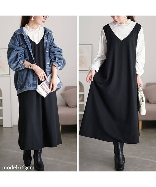 レースブラウスドッキングワンピース【大きいサイズ対応】（ワンピース）｜GOLDJAPAN（ゴールドジャパン）