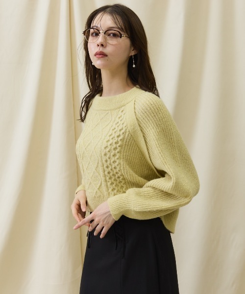 セール】ラメケーブルクロップドプルオーバー（ニット/セーター