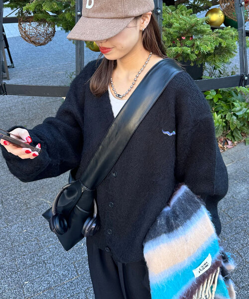 【セール】ワンポイント刺繡シャギーニットカーディガン（カーディガン/ボレロ）｜CIAOPANIC（チャオパニック） 5,280円