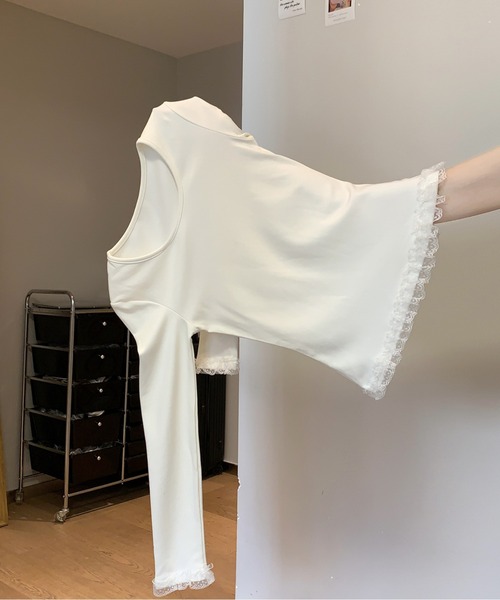 オーガンジーフリルカットソープルオーバー（その他トップス）｜AMAJI（アマジ）