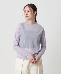 コットンナイロン天竺 シアー クルーネック Tシャツ