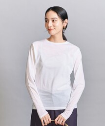 BEAUTY&YOUTH UNITED ARROWS（ビューティーアンドユースユナイテッドアローズ）の「コットンナイロン天竺 シアー クルーネック Tシャツ（Tシャツ/カットソー・レディース）」