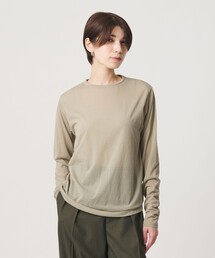 コットンナイロン天竺 シアー クルーネック Tシャツ