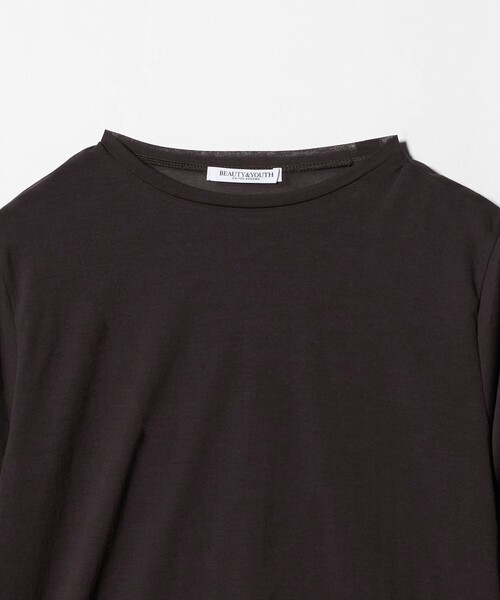 BEAUTY&YOUTH UNITED ARROWS（ビューティーアンドユースユナイテッドアローズ）の「コットンナイロン天竺 シアー クルーネック Tシャツ（Tシャツ/カットソー・レディース・ライトブルー/ブラック/クリーム/オフホワイト/ライラック/ダークブラウン/ライトピンク/ターコイズブルー系・FREE）」の22枚目の写真