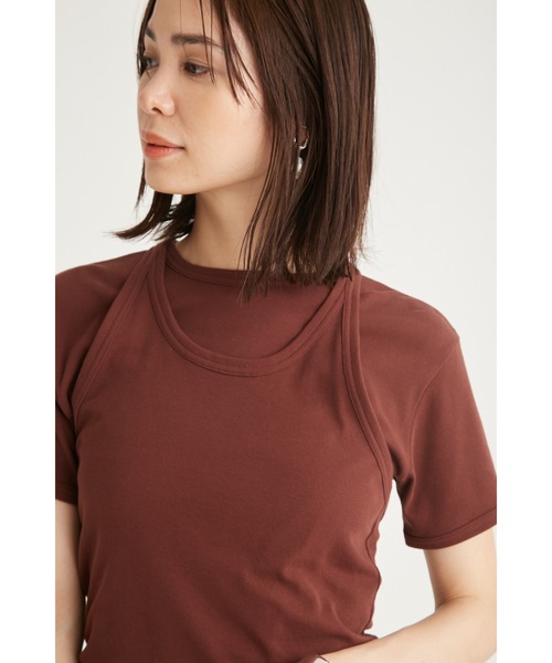 セール】ホルターネックレイヤードカットトップス（Tシャツ