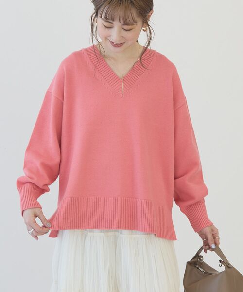 AMERICAN HOLIC(アメリカンホリック)の「Vネックニットプルオーバー(ニット/セーター・レディース・ピンク/グリーン/ブルー/ブラック/アイボリー・M/L)」の16枚目の写真