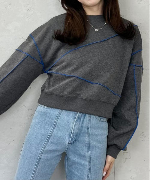 Per sist ence（パーシエンス）の「裏毛配色メロープルオーバー（スウェット・レディース・ブラック/杢グレー/ダークグレー/オートミール・FREE）」の11枚目の写真