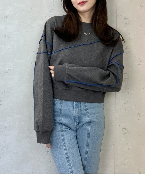 Per sist ence（パーシエンス）の「裏毛配色メロープルオーバー（スウェット・レディース・ブラック/杢グレー/ダークグレー/オートミール・FREE）」の14枚目の写真