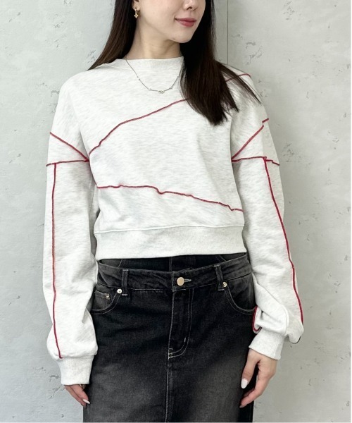 Per sist ence（パーシエンス）の「裏毛配色メロープルオーバー（スウェット・レディース・ブラック/杢グレー/ダークグレー/オートミール・FREE）」の21枚目の写真