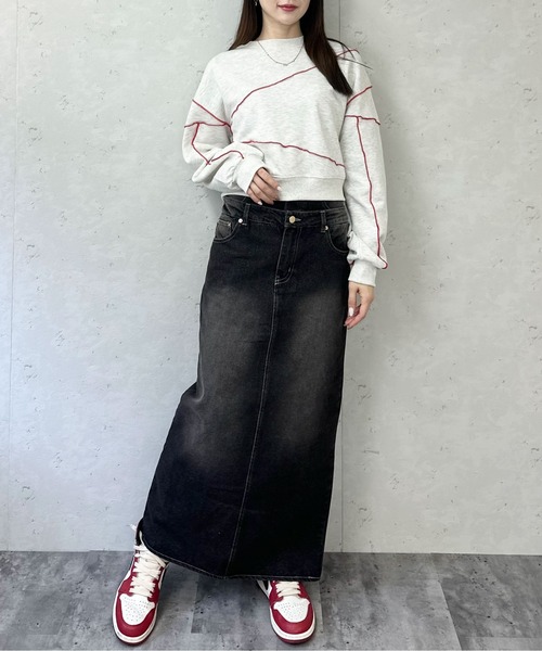 Per sist ence（パーシエンス）の「裏毛配色メロープルオーバー（スウェット・レディース・ブラック/杢グレー/ダークグレー/オートミール・FREE）」の22枚目の写真