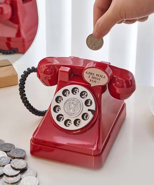 セール】【 Sowel. / ソエル 】 レトロ テレフォン 貯金箱 / マネー