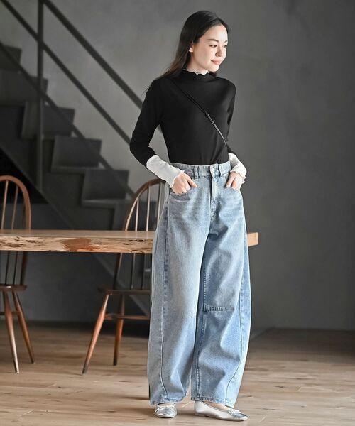 rps（アールピーエス）の「デニムバレルレッグパンツ（デニムパンツ・レディース・ブルー/ブラック/ネイビー・フリー）」の19枚目の写真