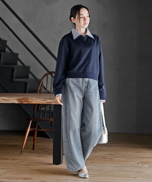 rps（アールピーエス）の「デニムバレルレッグパンツ（デニムパンツ・レディース・ブルー/ブラック/ネイビー・フリー）」の20枚目の写真