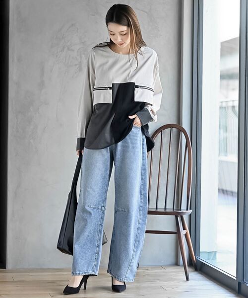 rps（アールピーエス）の「デニムバレルレッグパンツ（デニムパンツ・レディース・ブルー/ブラック/ネイビー・フリー）」の21枚目の写真