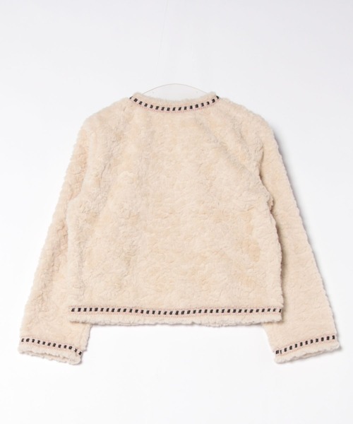 Lace Ladies（レースレディース）の「ジャガード ファー ノーカラー ボタン ジャケット（ノーカラージャケット・レディース・ベージュ・L/M/S）」の14枚目の写真