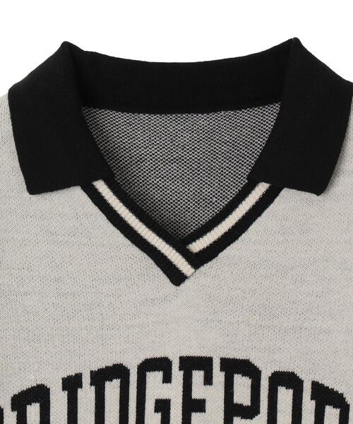 WEGO（ウィゴー）の「WEGO/襟付きロゴジャガードニット（ニット/セーター・レディース・ブラック/ワイン・FREE）」の20枚目の写真