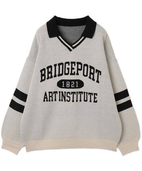 WEGO（ウィゴー）の「WEGO/襟付きロゴジャガードニット（ニット/セーター・レディース・ブラック/ワイン・FREE）」の18枚目の写真