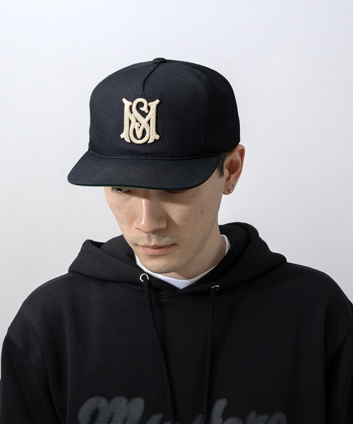 Mitchell&Ness（ミッチェル&ネス）の「Mitchell＆Ness×MFC STORE ORIGINAL MS LOGO CHAIN STITCH 5PANEL SNAPBACK CAP（キャップ・メンズ・ブラック・FREE）」の10枚目の写真