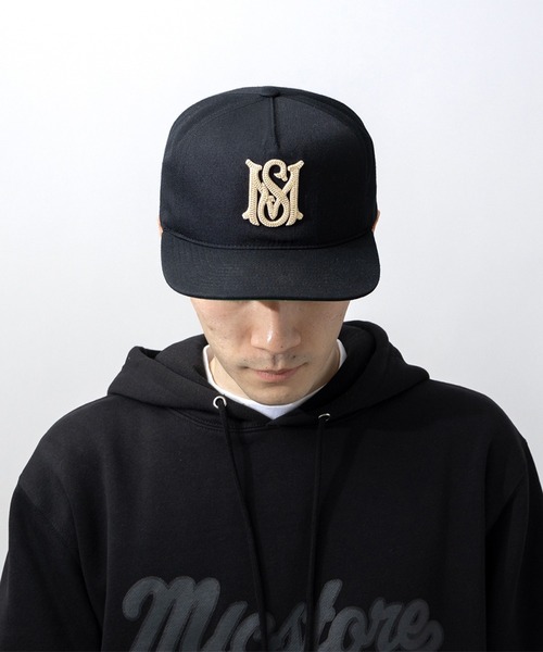 Mitchell&Ness（ミッチェル&ネス）の「Mitchell＆Ness×MFC STORE ORIGINAL MS LOGO CHAIN STITCH 5PANEL SNAPBACK CAP（キャップ・メンズ・ブラック・FREE）」の13枚目の写真