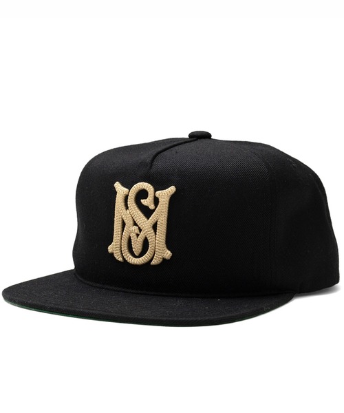 Mitchell&Ness（ミッチェル&ネス）の「Mitchell＆Ness×MFC STORE ORIGINAL MS LOGO CHAIN STITCH 5PANEL SNAPBACK CAP（キャップ・メンズ・ブラック・FREE）」の3枚目の写真