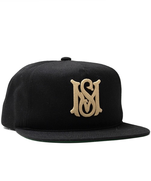 Mitchell&Ness（ミッチェル&ネス）の「Mitchell＆Ness×MFC STORE ORIGINAL MS LOGO CHAIN STITCH 5PANEL SNAPBACK CAP（キャップ・メンズ・ブラック・FREE）」の4枚目の写真