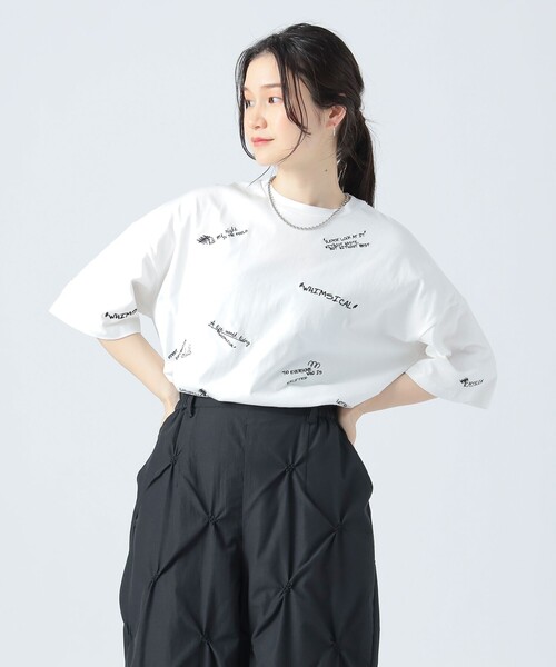 tシャツ 「WEB限定」バックジップランダム刺繍ロゴTEE レディース 楽天市場】ランダム ロゴ 刺繍入り 半袖 Tシャツ レディース