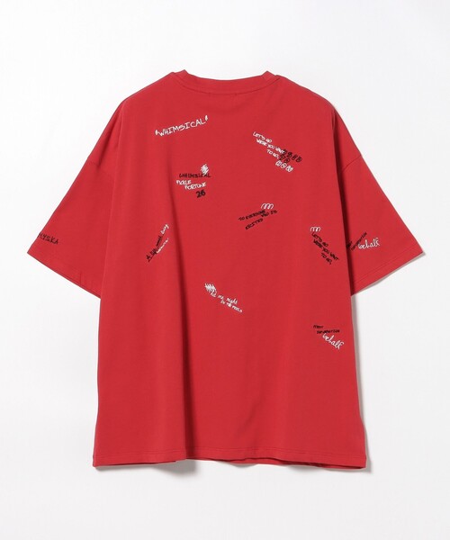 ストライプ Tシャツ 赤いハート刺繍 キスマーク ハート 刺繍 メンズ Tシャツ 5.6オンス 半袖 服
