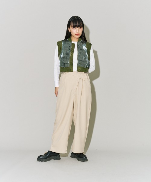 terrace（テラス）の「箔オーガンジーMA-1ベスト（ベスト・レディース・ブラック/カーキ/バーガンディー・MEDIUM）」の13枚目の写真