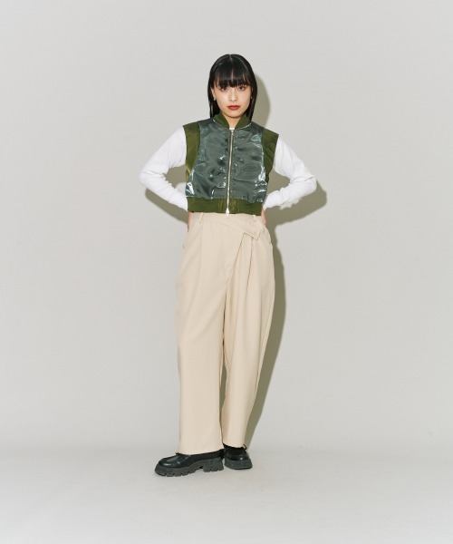 terrace（テラス）の「箔オーガンジーMA-1ベスト（ベスト・レディース・ブラック/カーキ/バーガンディー・MEDIUM）」の10枚目の写真