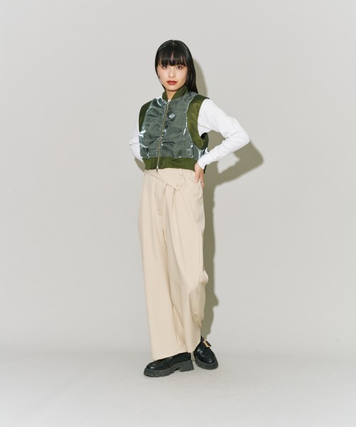terrace（テラス）の「箔オーガンジーMA-1ベスト（ベスト・レディース・ブラック/カーキ/バーガンディー・MEDIUM）」の15枚目の写真
