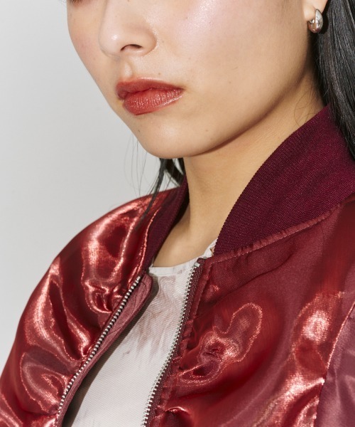 terrace（テラス）の「箔オーガンジーMA-1ベスト（ベスト・レディース・ブラック/カーキ/バーガンディー・MEDIUM）」の18枚目の写真