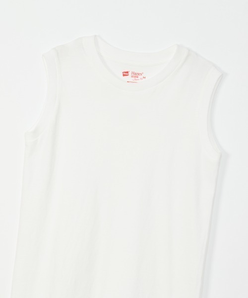 HANES（ヘインズ）の「【HANES/ヘインズ】2P スリーブレスTシャツ（Tシャツ/カットソー・レディース・マルチ/ホワイト×ピンク/ベージュ系その他・M/L）」の6枚目の写真