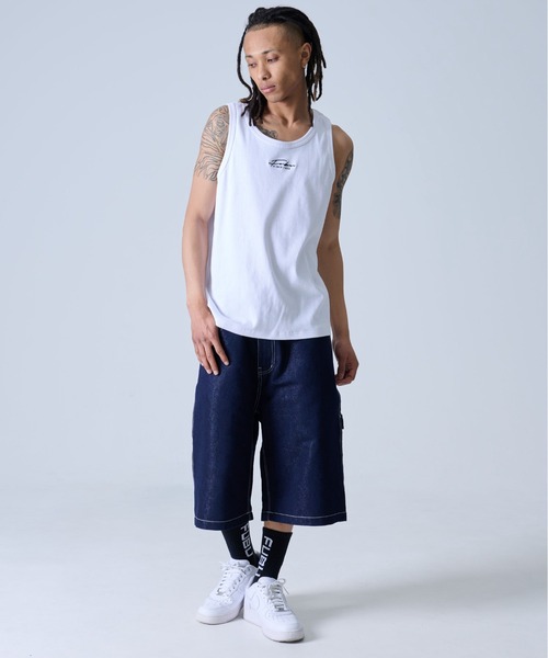 FUBU（ フブ）の「FUBU フブ ブランド 筆記体 ロゴ 刺繍 Uネック タンクトップ インナーシャツ（タンクトップ・メンズ・ホワイト/ブラック・M/L/XL/XXL）」の8枚目の写真