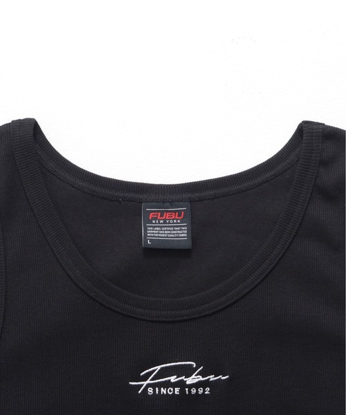 FUBU（ フブ）の「FUBU フブ ブランド 筆記体 ロゴ 刺繍 Uネック タンクトップ インナーシャツ（タンクトップ・メンズ・ホワイト/ブラック・M/L/XL/XXL）」の21枚目の写真