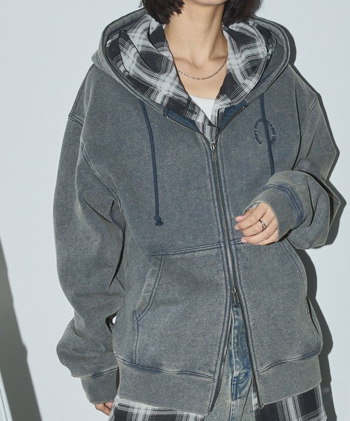 BLAMINK ブラミンク コットン ジップ パーカー ロゴ刺繍 ネイビー BLAMINK(ブラミンク)のコットンジップパーカー通販 | 集英社