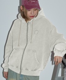 Anchor Smith（アンカー スミス）の「ヴィンテージ加工サークルロゴ刺繍 ダブルジップパーカー（パーカー）」