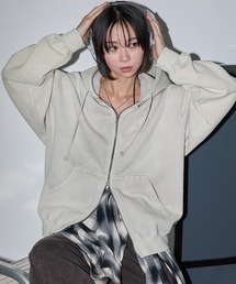 Anchor Smith（アンカー スミス）の「ヴィンテージ加工サークルロゴ刺繍 ダブルジップパーカー（パーカー）」